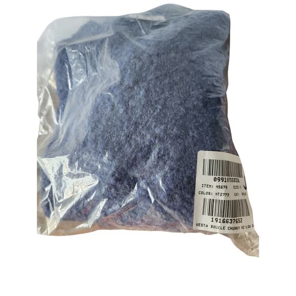 NWT Madewell Wool-Alpaca Blend Bouclé-Knit Oversized Sweater Blue S - Picture 11 of 11